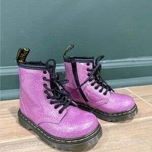 NEW Dr. Martens Pink Glitter Boots Toddler Girl Size 7